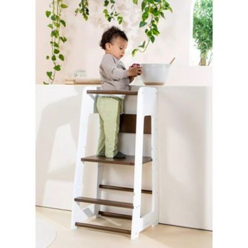 Coco Village - Educational Tower - Walnut & White