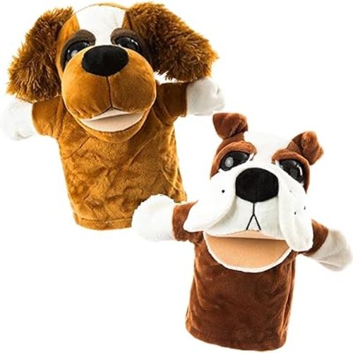 Animal Hand Puppets Set for Kids & Adults - 12.5" Premium Quality Soft Plush Toys with Movable Mouths - Perfect for Storytelling, Teaching, Preschool, Role-Play - Durable, Vibrant, Educational Puppets