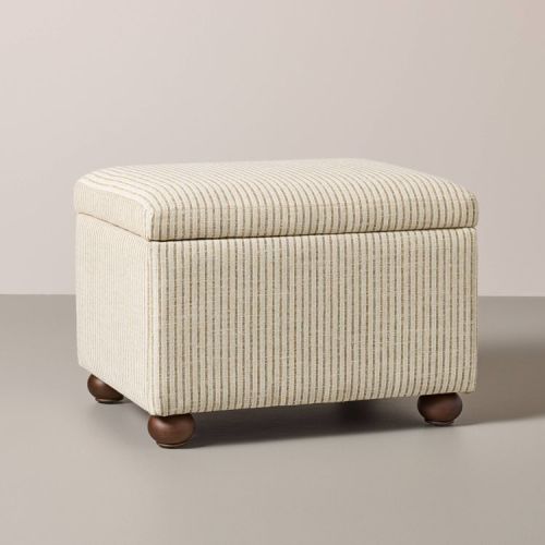 Storage Ottoman Linen/Rust Striped - Hearth & Hand™ with Magnolia