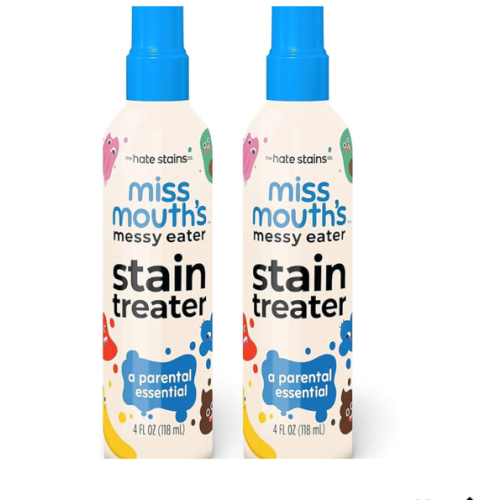 Miss Mouth's Messy Eater Stain Treater Spray - 4oz 2 Pack Stain Remover - Newborn & Baby Essentials - No Dry Cleaning Food, Grease, Coffee Off Laundry, Underwear, Fabric