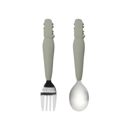 Loulou Lollipop Born To Be Wild Kids Spoon and Fork Set Alligator