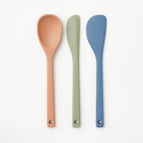 3pk Silicone Mini Spatula Set - Figmint™: Multicolored Kitchen Utensil Set, Dishwasher-Safe, Adult Use
