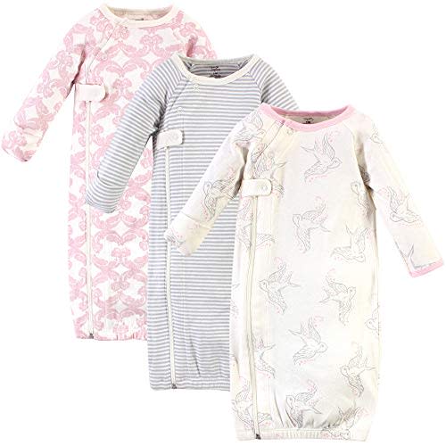 Touched by Nature Baby Girls' Organic Cotton Zipper Gowns