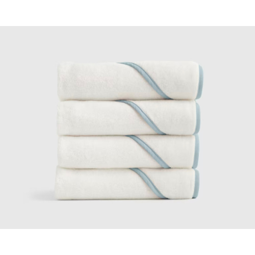 Organic Turkish Cotton Baby Hooded Towel Set 4-Pack in Light Blue