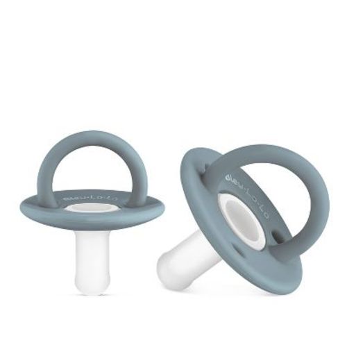 Bleu La La Lulababe Pacifier - Set of Soft Hospital Grade Silicone Two Tone Pacifier for Newborns Infants and Babies
