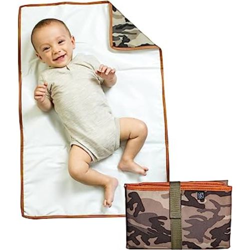 J.L. Childress Full Body Portable Changing Pad for Babies - Diaper Changing Mat for Travel, Baby Accessory Essentials, Wipeable & Water-Resistant, Foldable & Compact, Extra Large - Natural Camo