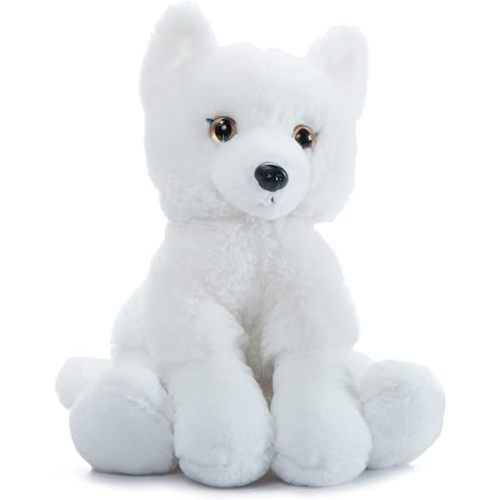 The Petting Zoo Arctic Fox Stuffed Animal Plushie, Gifts for Kids, Wild Onez Wildlife Animals, Fox Plush Toy 9 inches