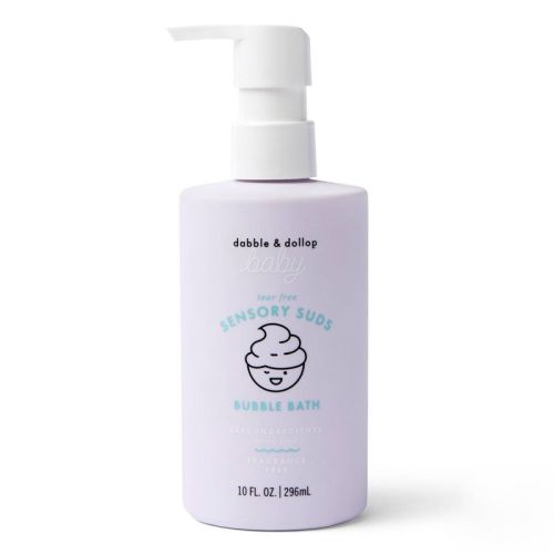 Dabble & Dollop Baby Sensory Suds Bubble Bath, Gentle Tear-Free Formula for Sensitive Skin, Fragrance-Free, Newborn Friendly - 10 fl oz