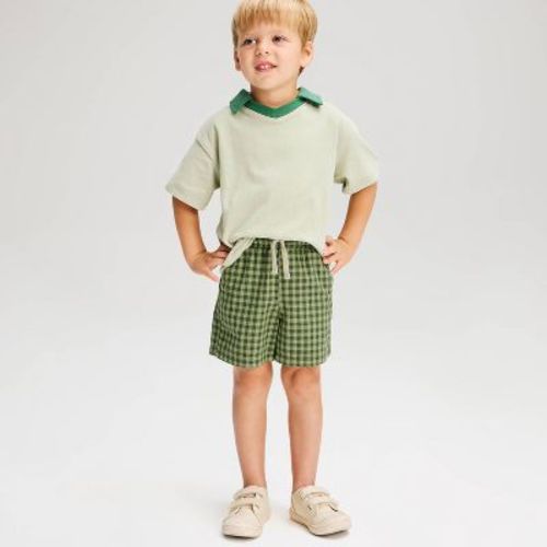 Toddler Boys' Textured Gingham Shorts - Cat & Jack™ Green 12M
