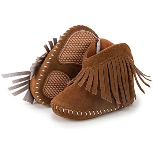 KIDSUN Infant Baby Boy Girl Cozy Fleece Bootie Newborn Stay On Slipper Winter Warm Gripper Non-Slip Crib Shoes