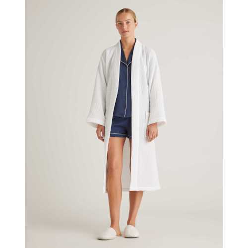 Organic Turkish Waffle Robe in Ivory