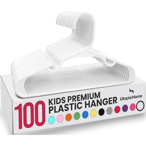 Utopia Home Kids Plastic Hangers 100 Pack – White Baby Hangers