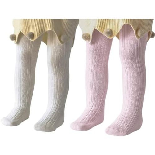 Zando Baby Girls Tights Soft Cotton Infant Seamless Leggings Toddler Solid Knit Socks Warm Newborn Pants Stockings