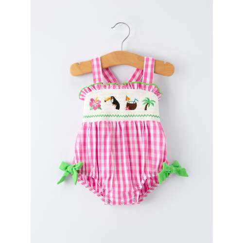 Summer Tropical Embroidery Baby Girls Romper – The Rocking Horse Co.