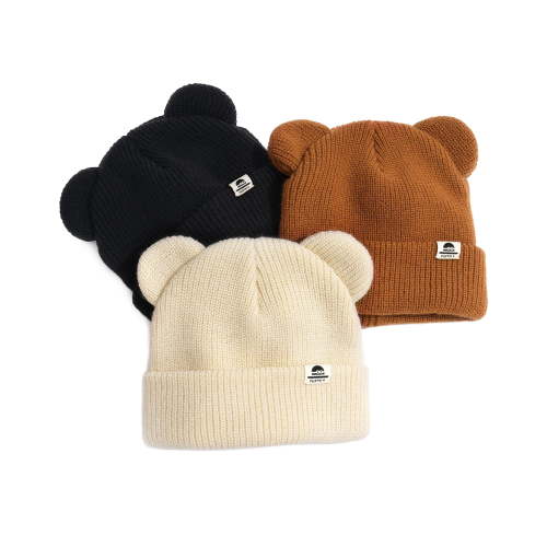 FURTALK 3 Pack Baby Beanie Winter Hat with Bear Ear for Infant Toddler Boys Girls Soft Knitted Skull Cap