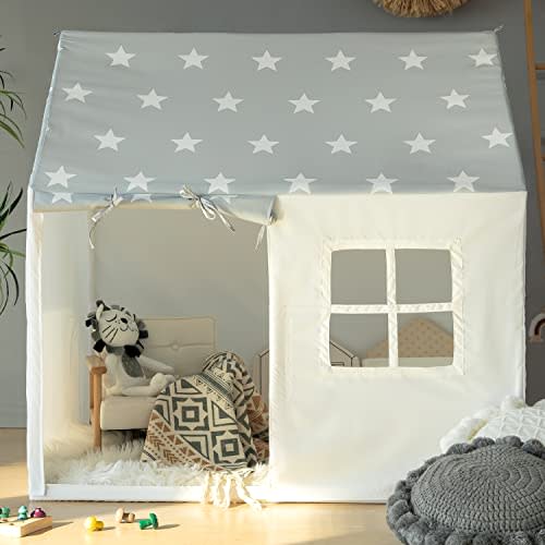 Play Tent for Kids Tent Large Playhouse Indoor Tents for Toddler House Gift | Razee Large Play House with Pennant Banners, Kid Toys for Boy Girl Birthday House Gift - Grey Star, 49.5*35.5*49.5"