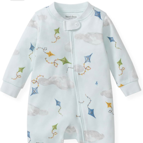 Burt's Bees Baby Boys Sleep and Play PJs, 100% Organic Cotton One-Piece Zip Front Romper Jumpsuit Pajamas