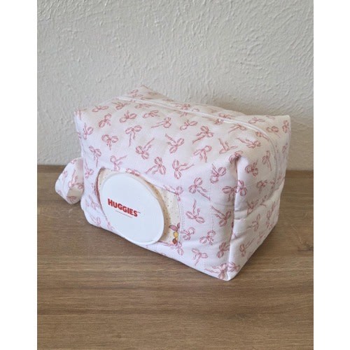 Mini Pink Bows Diaper and Wipe Pouch | Quick On The Go Diaper Bag | Diaper Pouch | Diaper Bag | Baby Shower Gift | Handmade | Dipes And Wipe