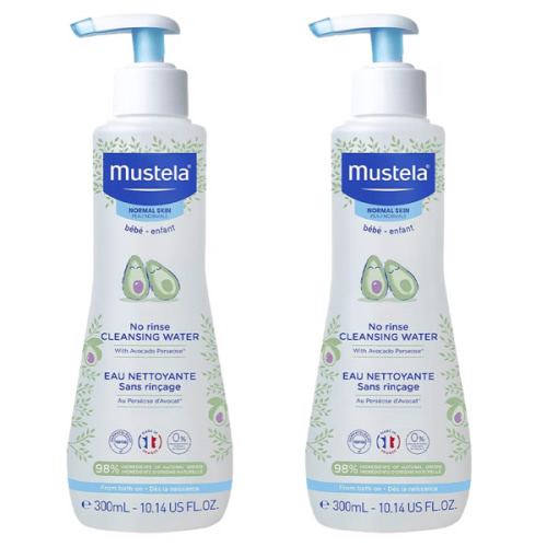 Mustela Baby Cleansing Water - No-Rinse Micellar Water - with Natural Avocado & Aloe Vera - for Baby's Face, Body & Diaper - 1 or 2-Pack - Various Sizes
