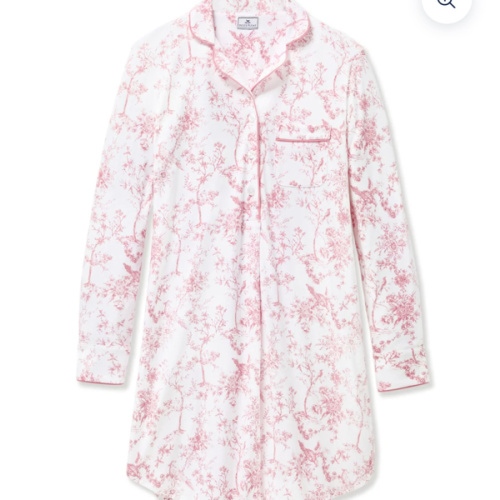 Women's Pima Maternity Nightshirt in Pink Timeless Toile