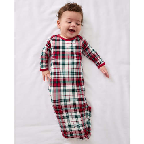 Holly Plaid Infant Gown | Little Sleepies
