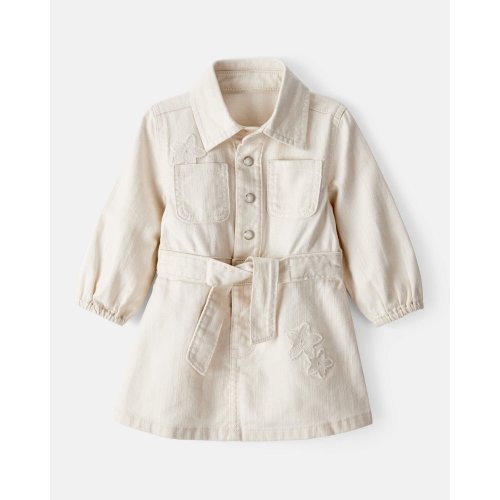 Embroidered Cotton Long-Sleeve Dress - White - OshKosh | Carter's