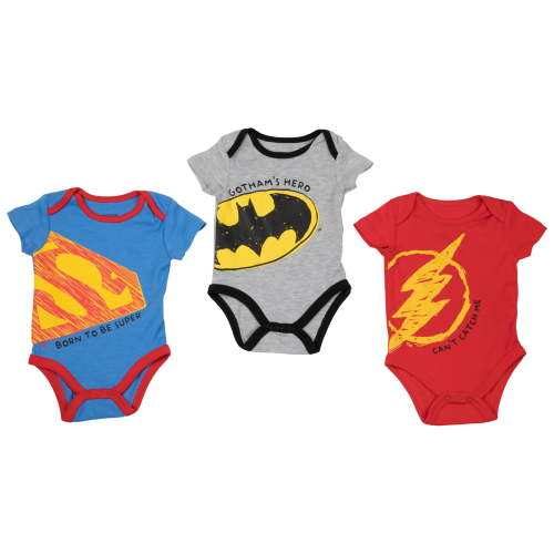 Justice League Superman Batman and Flash 3-Pack Infant Bodysuit Set-3-6 Months - Walmart.ca
