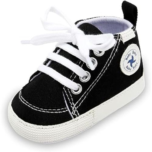 Baby Girls Boys Shoes Soft Anti-Slip Sole Newborn First Walkers Star High Top Canvas Denim Unisex Infant Sneaker