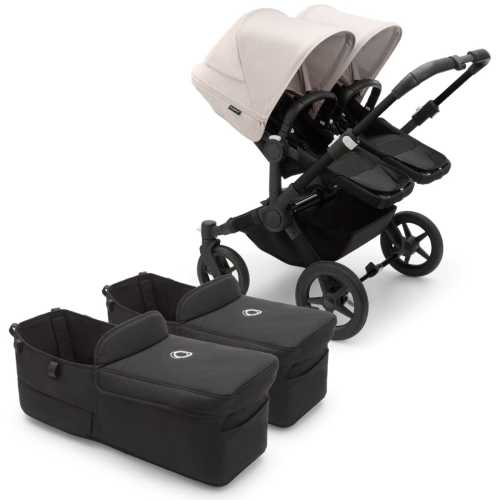 Bugaboo Donkey 5 Twin Complete Stroller Bundle - Black / Midnight Black / Misty White / Black