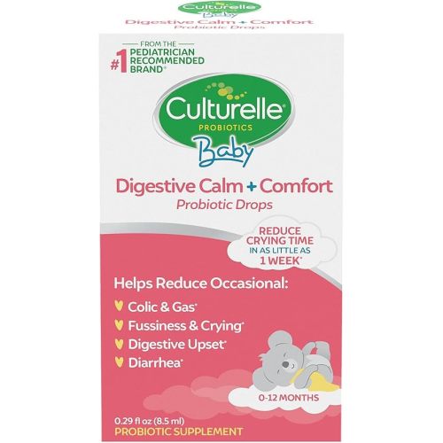 Culturelle Baby Digestive Calm & Comfort Probiotic (Age 0-12 Mos) 8.5Ml, Helps Periodic Colic, Gas, Fussiness, Crying & Digestive Upset In Infants & Newborns, Vegan Non-Gmo Gluten-Free, 1 Mos. Supply