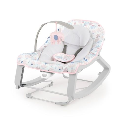 Ingenuity Keep Cozy 3-in-1 Grow with Me Vibrating Baby Bouncer, Seat & Infant to Toddler Rocker, Vibrations & Toy Bar, 0-30 Months Up to 40 lbs (Skye)