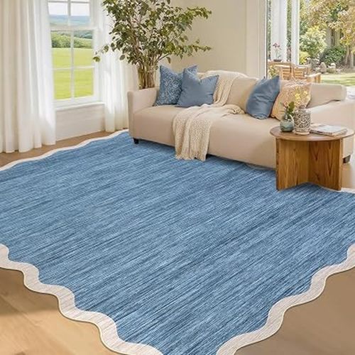 GarveeHome Scalloped Washable Area Rugs 5x7 Rug for Living Room Non Slip