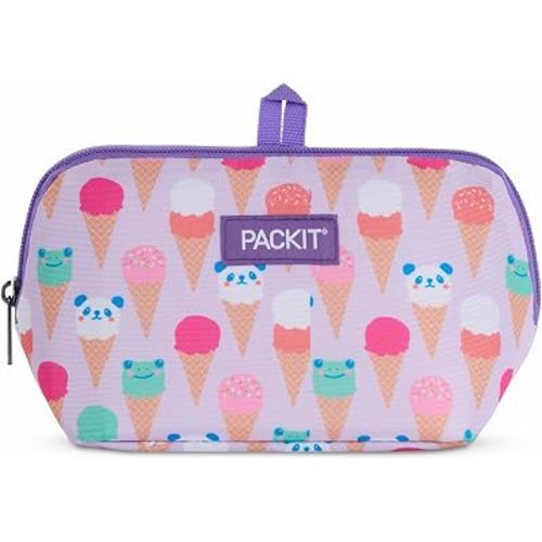 PackIt Freezable Snack Bag, Ice Cream Critters, Built with EcoFreeze Technology, Foldable, Reusable, Zip Closure, Designed For Keeping Snacks Fresh On the Go, and Adults of all Ages