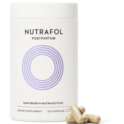 Nutrafol Postpartum Hair Growth Supplements, Clinically Tested for Visibly Thicker Hair and Less Shedding, Breastfeeding-friendly