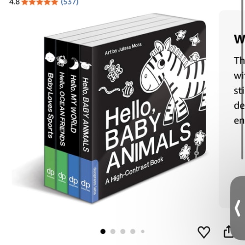 High Contrast Baby Book Set: 4 Board Books for Newborns