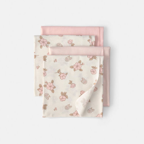 Baby Girl 4-Pack Flowers Receiving Blankets - Pink/Ivory | Carter’s Oshkosh Canada