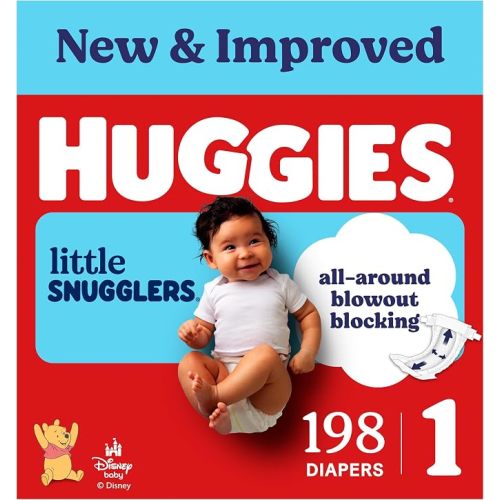 Huggies Little Snugglers Diapers Size 1, 198 Count (6 Packs of 33)