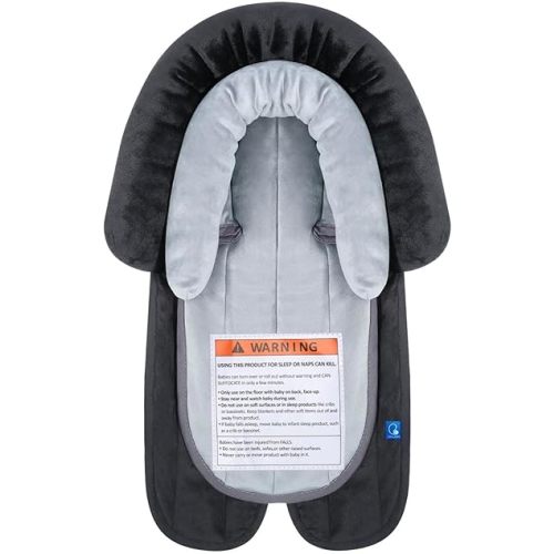 COOLBEBE New 2-in-1 Babybody Supports for Baby Newborn Infants - Extra Soft Stroller Cushion Pads Car Seat Insert, Seasons, Black