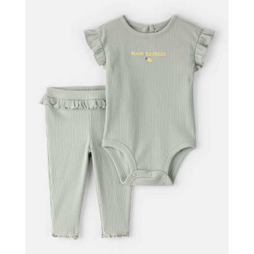 Baby Girl 'Main Squeeze' Bodysuit & Pant Set - Green | Carter's