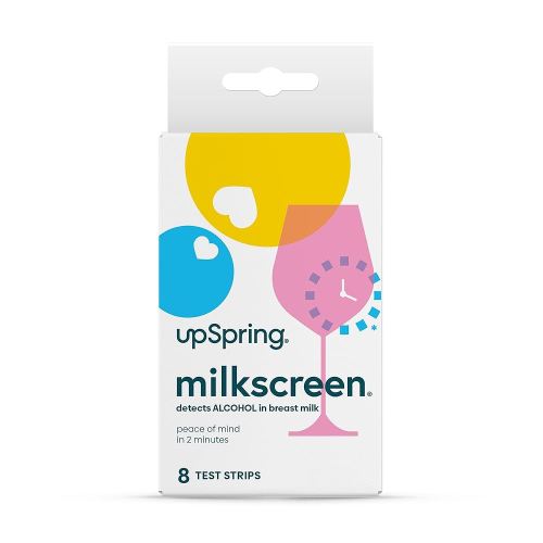 Upspring Milkscreen Test Strips to Detect Alcohol in Breast Milk - 2 Minutes with Results, FSA/HSA Eligible, at-Home Test for Breastfeeding Moms, Simple Breast Milk Alcohol Dip Test, 8 Test Strips