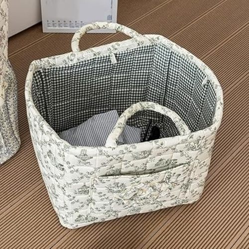 Home Fabric Storage Basket Collapsible Floral Laundry Hamper Coquette Underwear Sundries Laundry Baskets