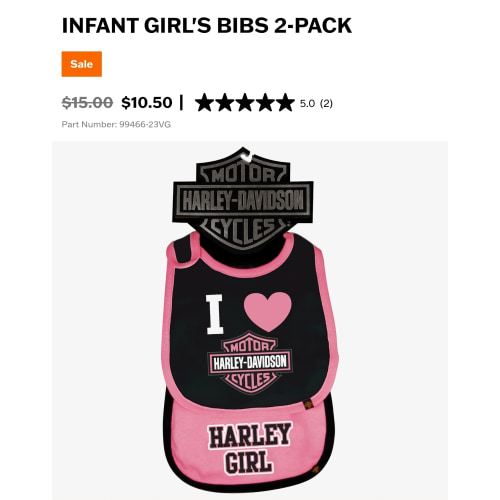 Infant Girl's Bibs 2-Pack | Harley-Davidson USA