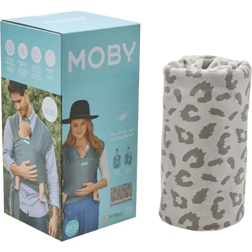 Moby Baby Wrap Carrier Element for Newborns to Toddlers (8-33lbs), Infant Sling Carrier, Ultra Lightweight & Hands Free Design, Adjustable for All Body Types (Dusted Leopard)