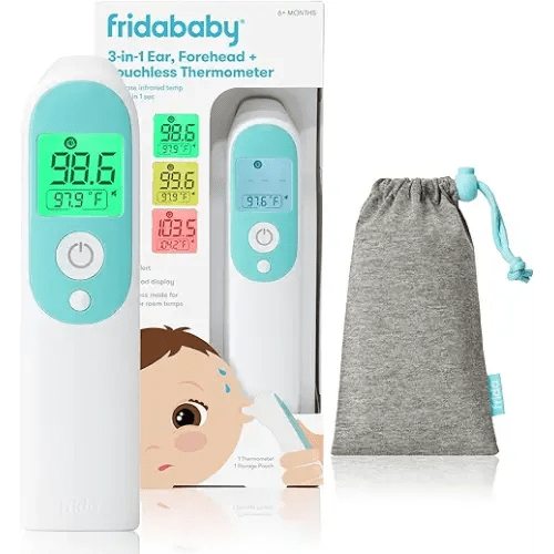 Frida Baby Thermometer, 3-in-1 Infrared Thermometer for Ear, Forehead & Touchless, Fever Thermometer for Baby, Infants, Toddlers, Kids & Adults