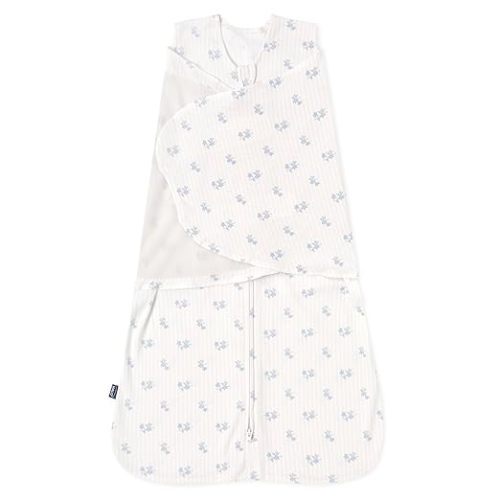 HALO 100% Cotton Sleepsack Swaddle, 3-Way Adjustable Wearable Blanket, TOG 1.5, Floral Vintage Stripe, Newborn, 0-3 Months