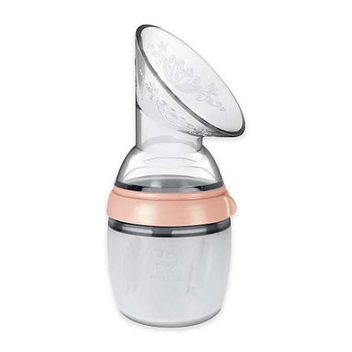 haakaa Gen.3 Manual Breast Pump Upgraded Multifuctional Silicone Breast Pump for Breastfeeding Moms to Collect Breast Milk Reusable(5.4oz/160ml, Peach) 5.4oz/160ml Breast Pump Peach