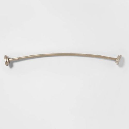 72" Dual Mount Curved Steel Shower Curtain Rod with Tiered End Cap - Threshold™