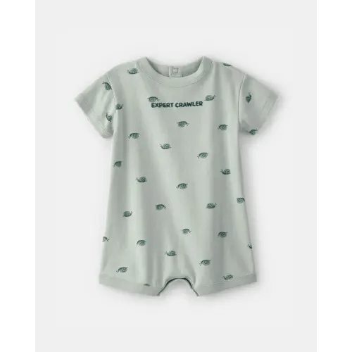 Baby Boy 'Expert Crawler' Snail Short-Sleeve Romper - Green | Carter's