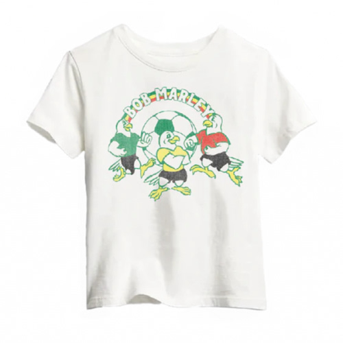 Bird Soccer Logo Kids White T-Shirt - Bob Marley Official Store