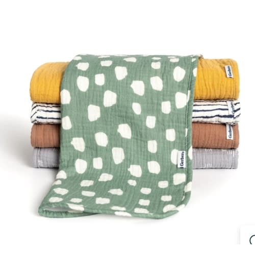 5-Pack Baby Neutral Teal Dots Muslin Burp Cloths – Gerber Childrenswear